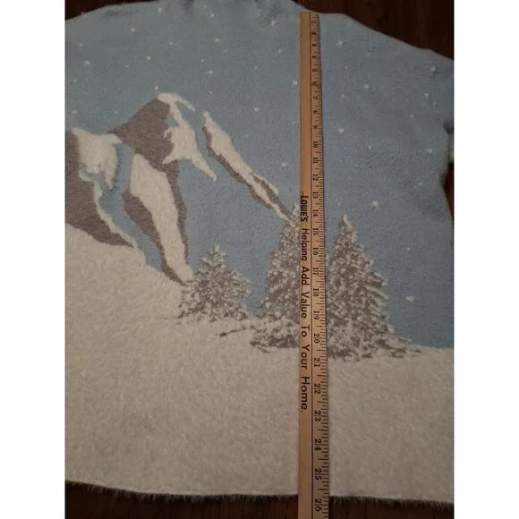 Rachel Zoe Sweater 1X Blue Mountain Snow Winter Soft Pullover Turtle Neck - Picture 5 of 10